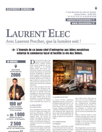 Laurent Elec électricien à Sète et Montpellier - Article de presse