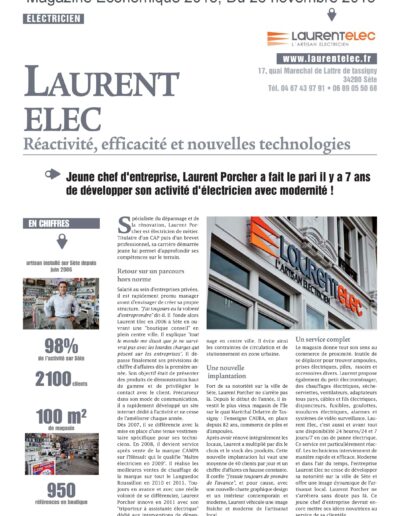 Laurent Elec électricien à Sète et Montpellier - Article de presse