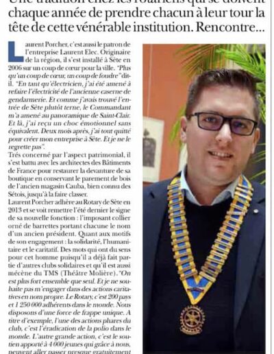Laurent Elec électricien à Sète et Montpellier - Article de presse